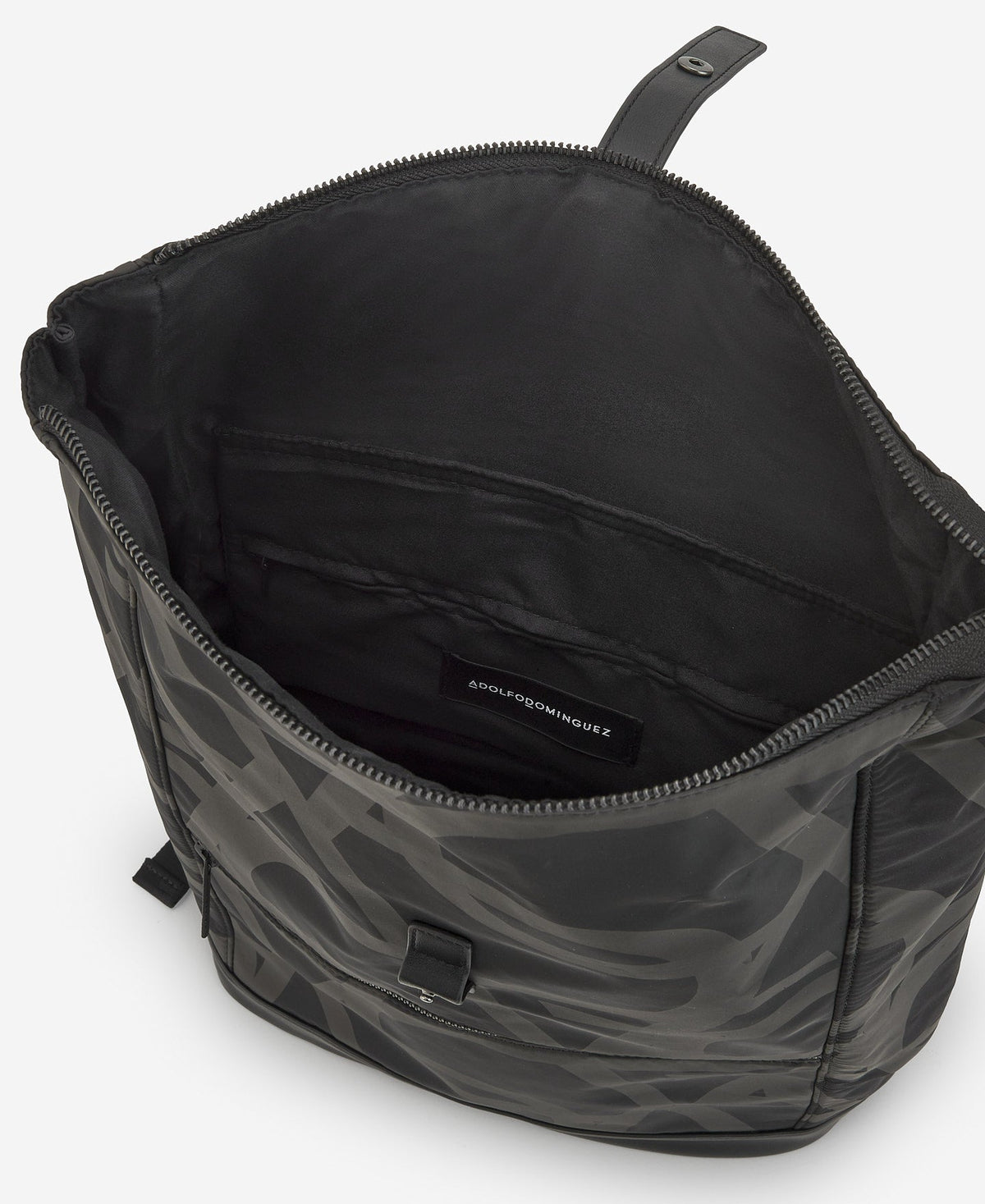 Black Monogram Print Backpack