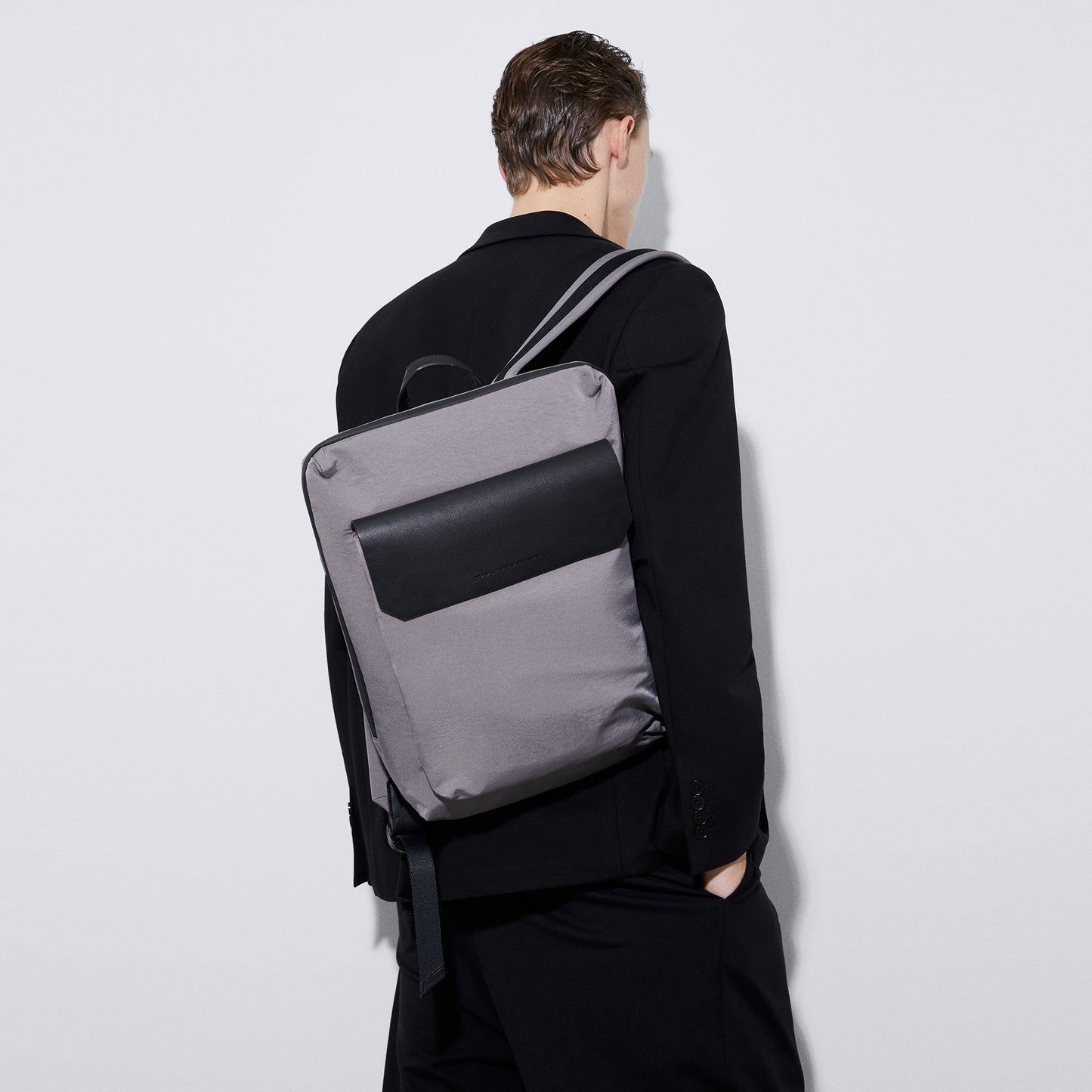 Grey Recycled Polyester Backpack