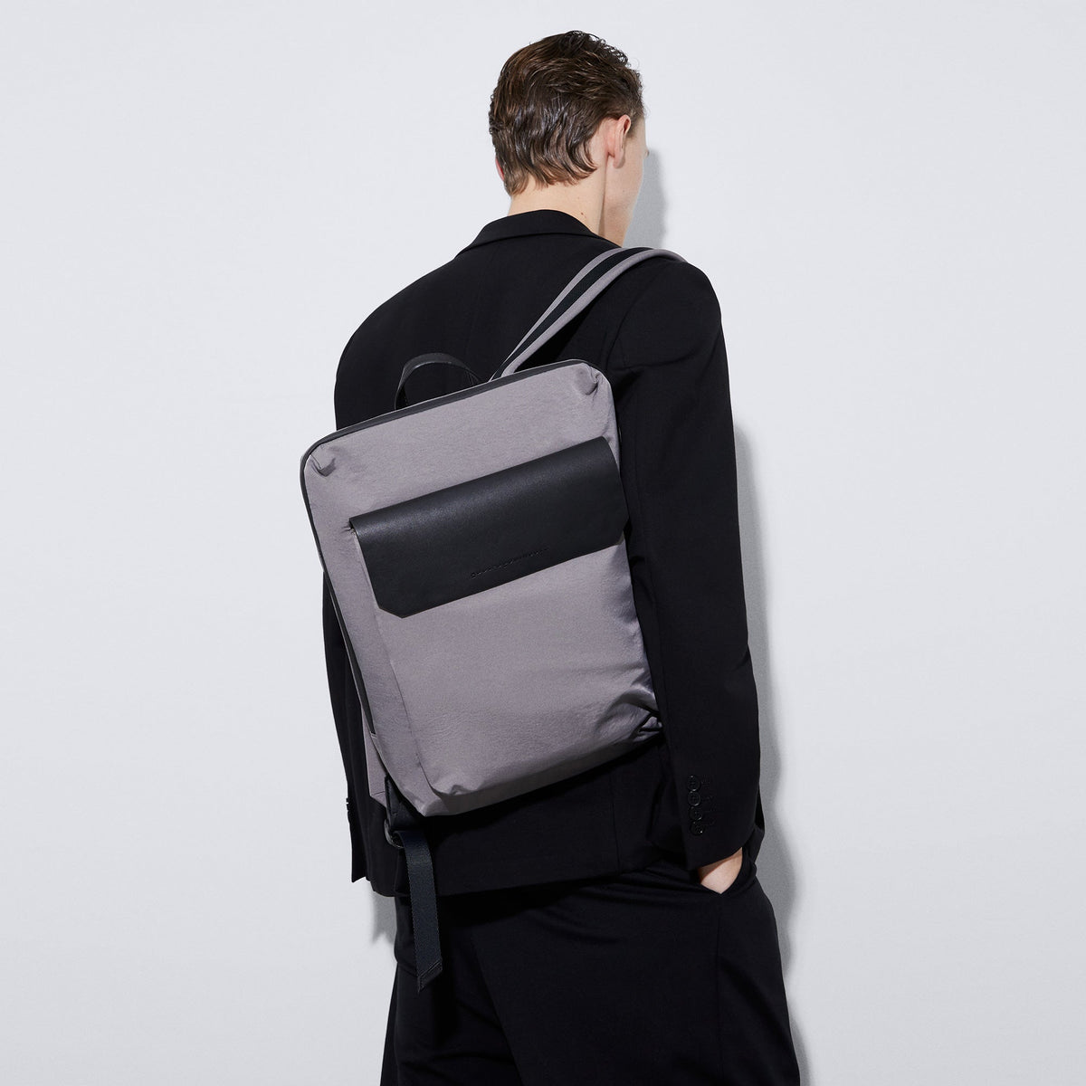 Grey Recycled Polyester Backpack