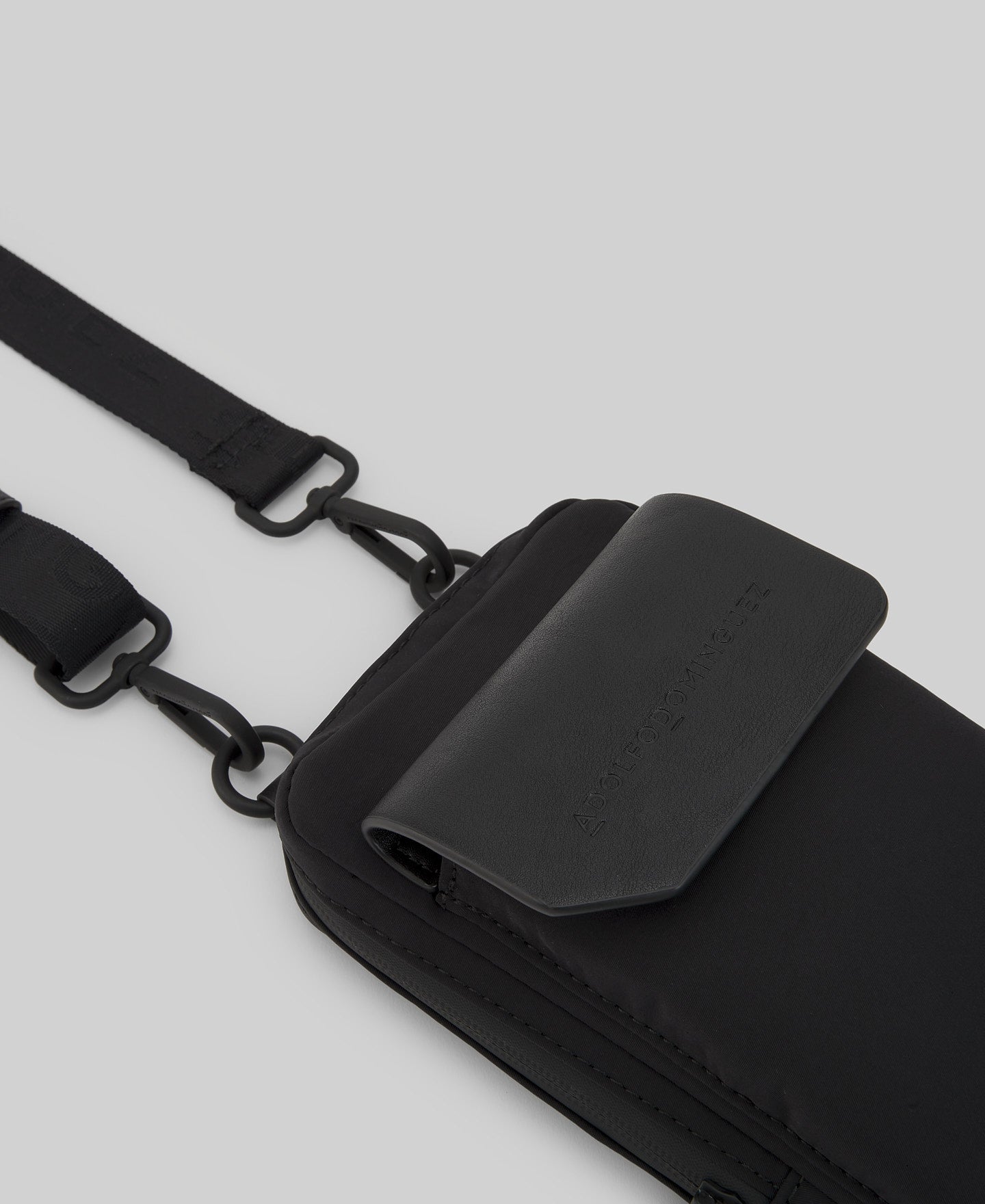 Black flap mobile phone holder man in black