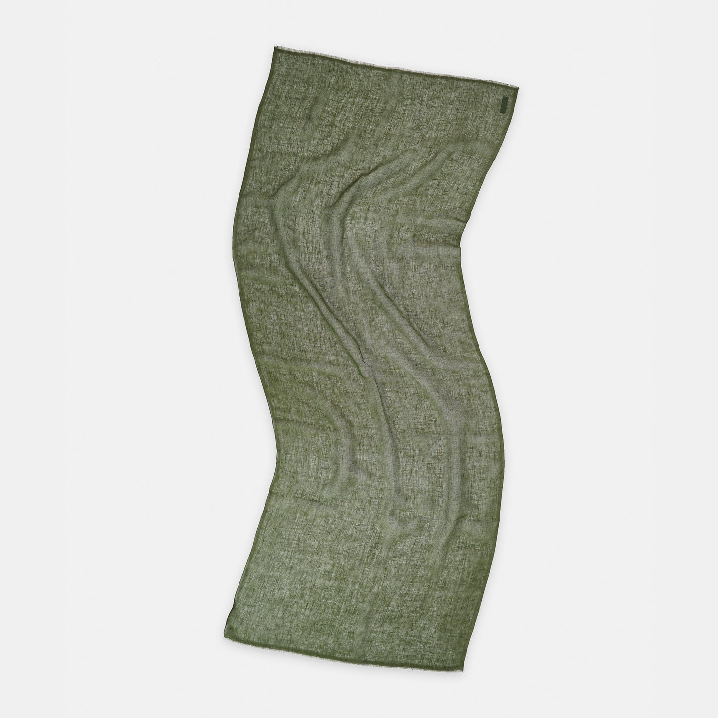 Dark Green European Linen Scarf