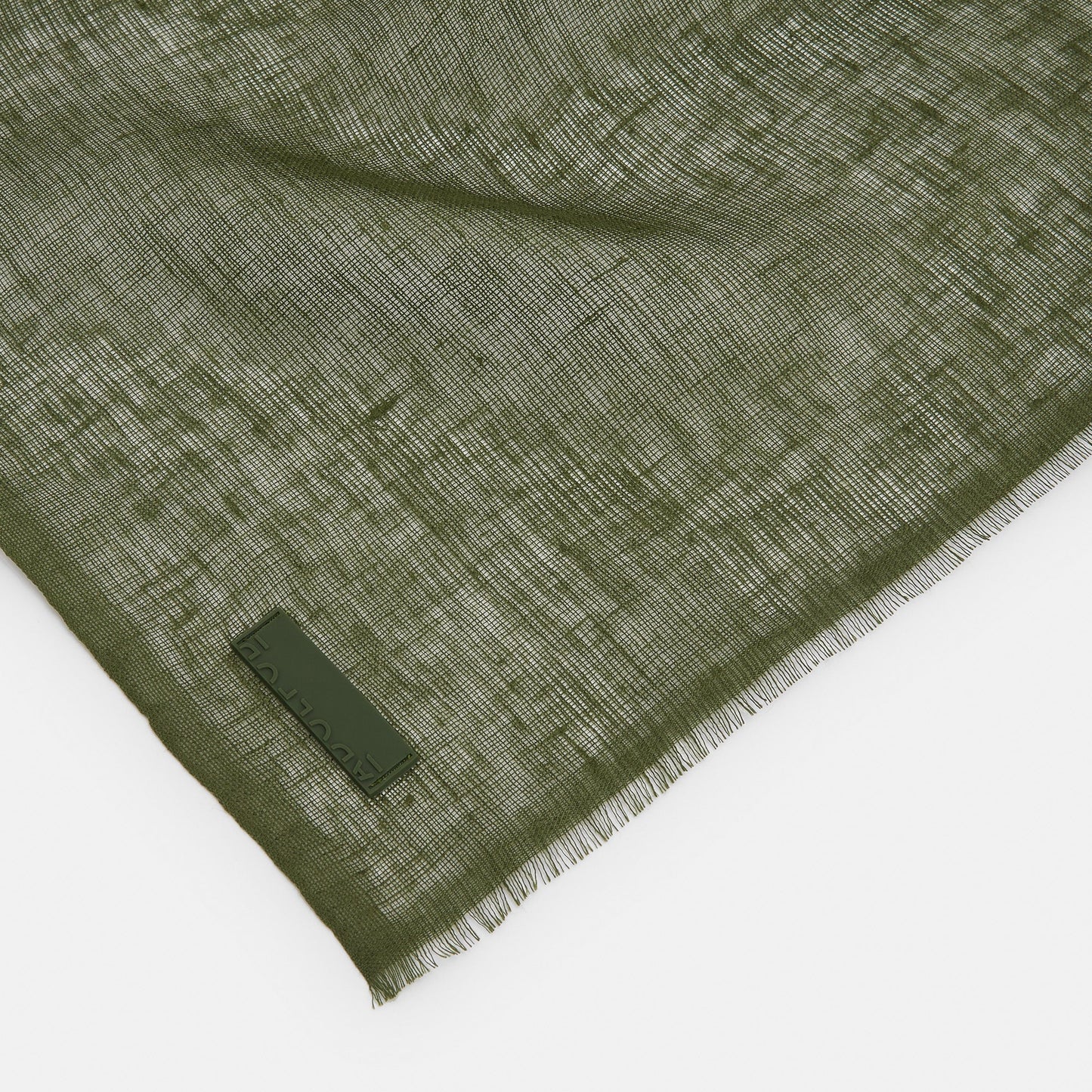 Dark Green European Linen Scarf