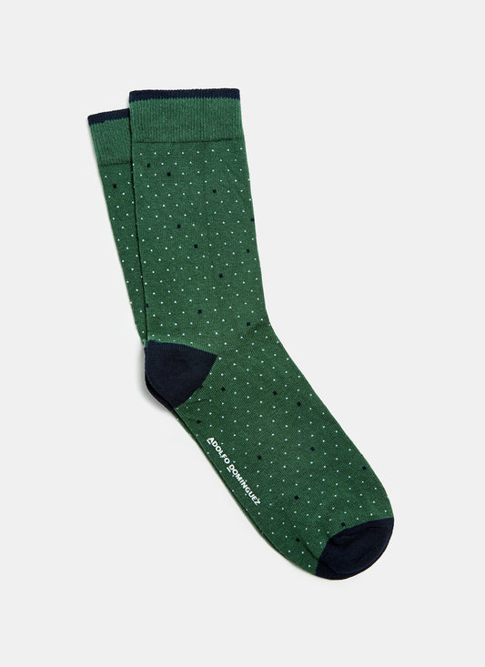 Green/White Low Cut Socks With Checked Motif