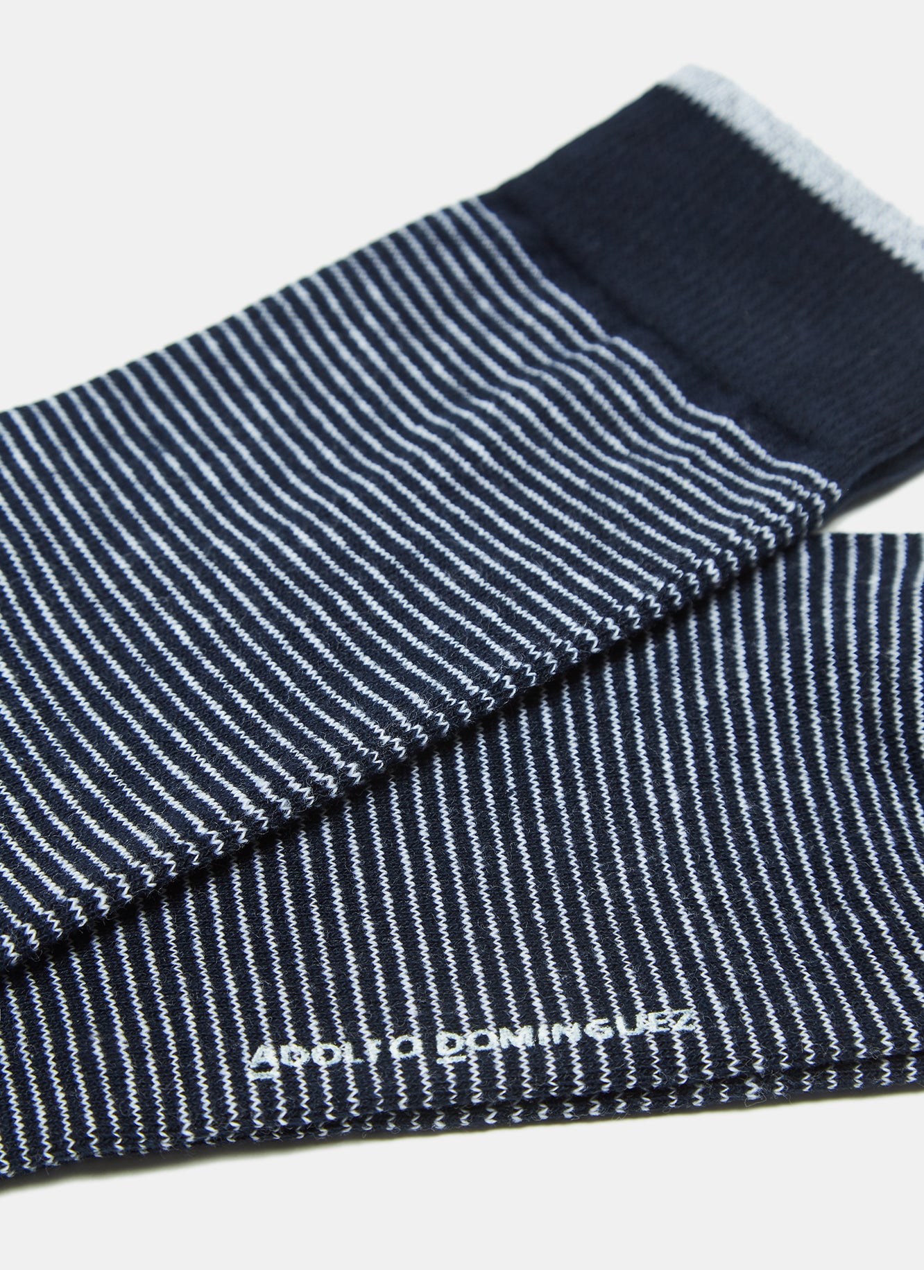 Navy Blue/White Socks With Fine Stripes