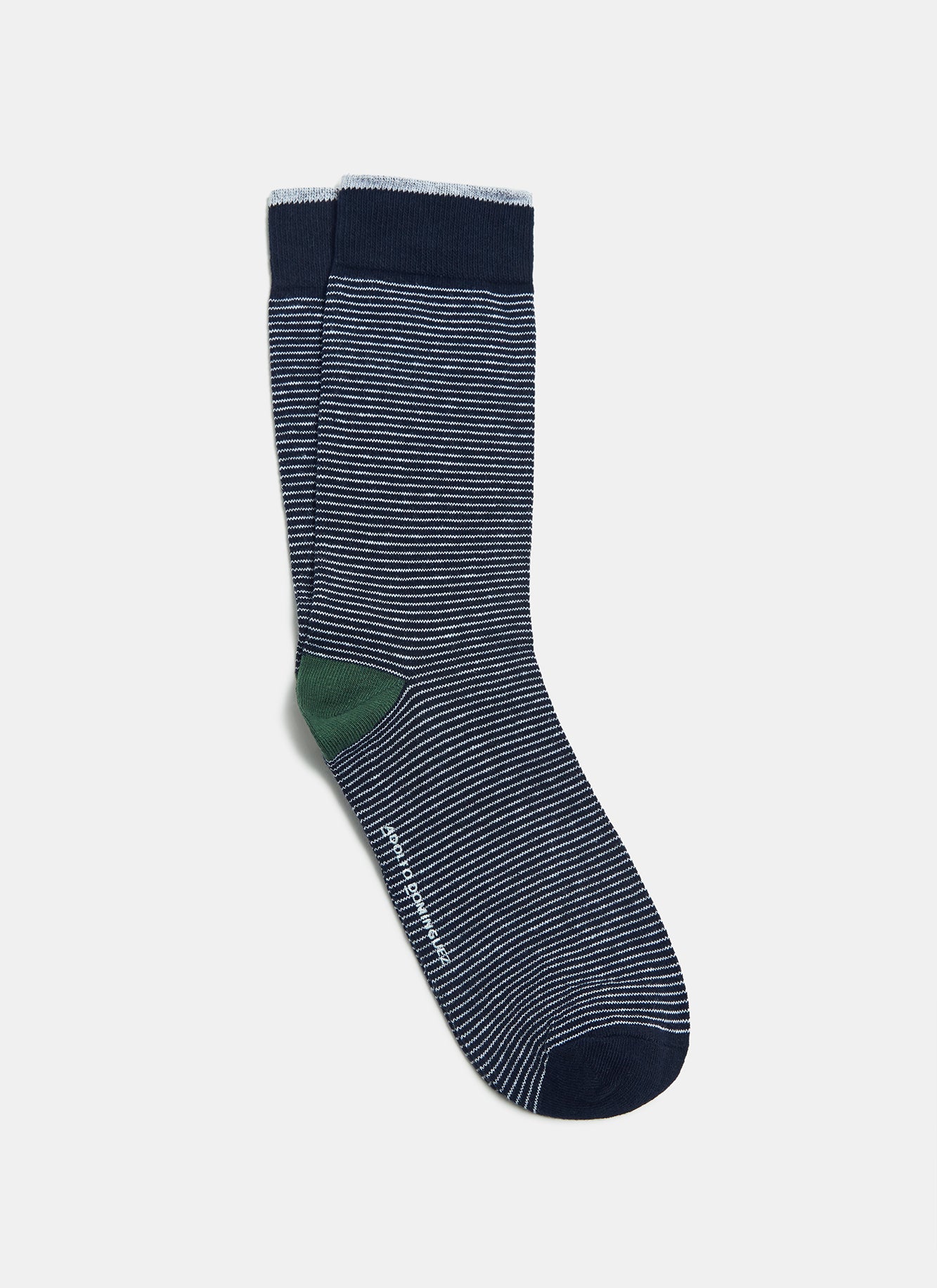 Navy Blue/White Socks With Fine Stripes
