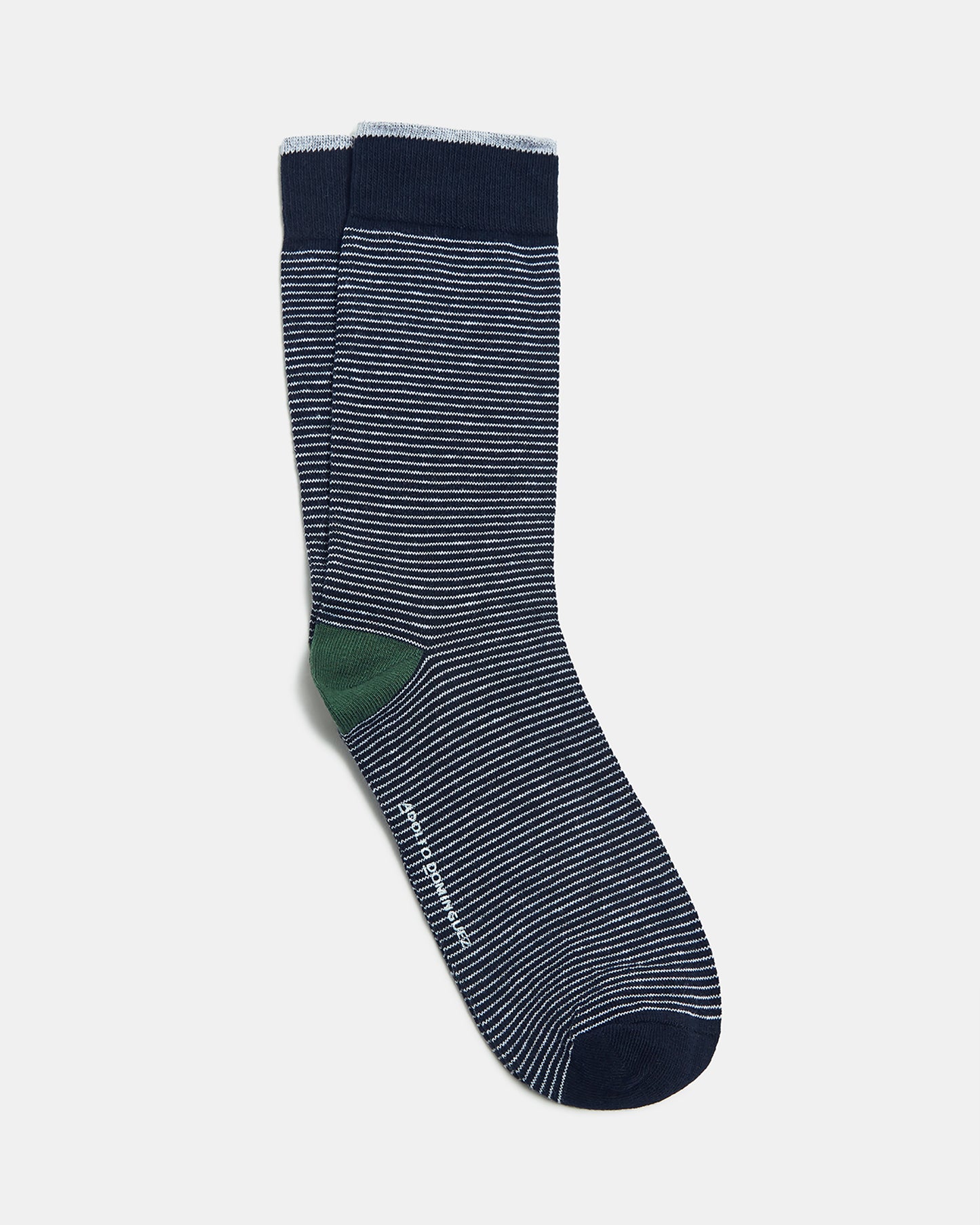 Navy Blue/White Socks With Fine Stripes