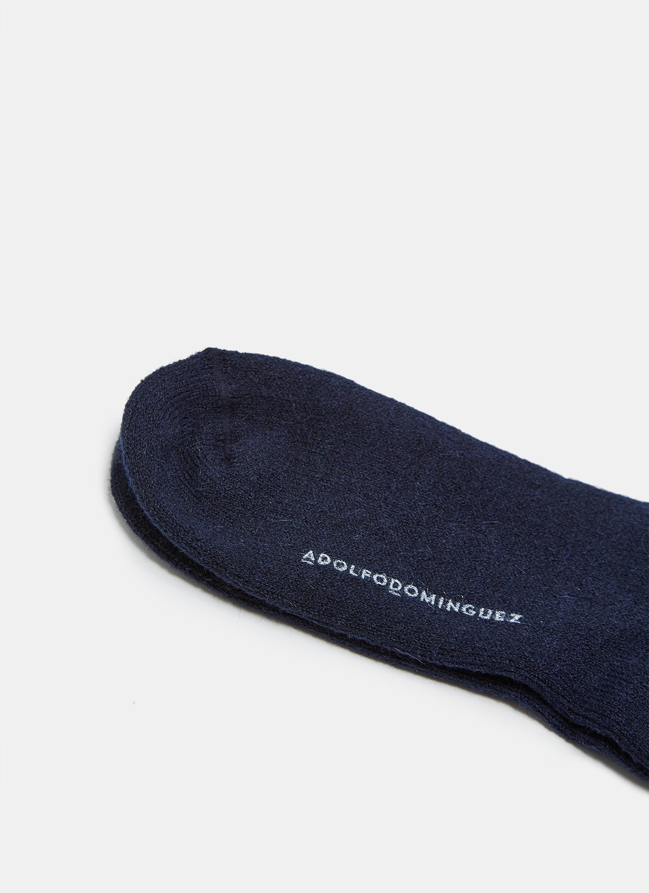 Navy Blue Alpaca Ribbed Knit Socks