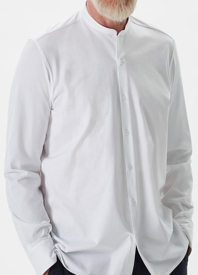 White Mercerised Cotton Shirt
