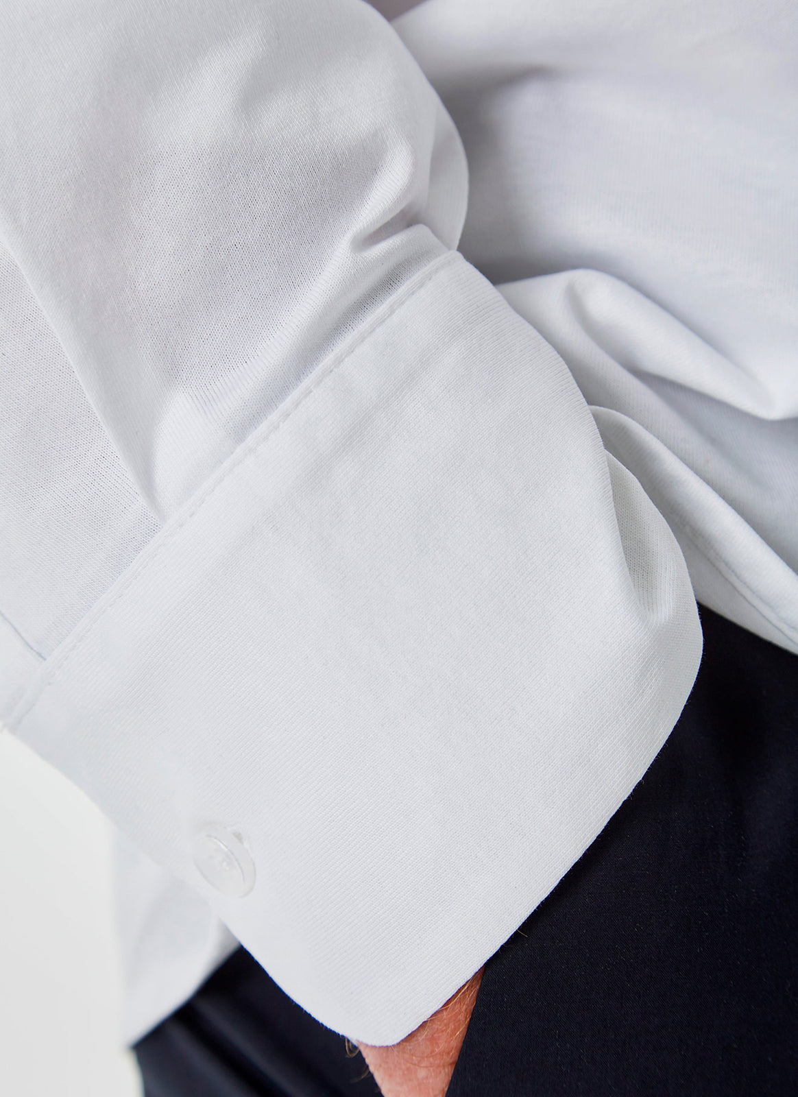 White Mercerised Cotton Shirt