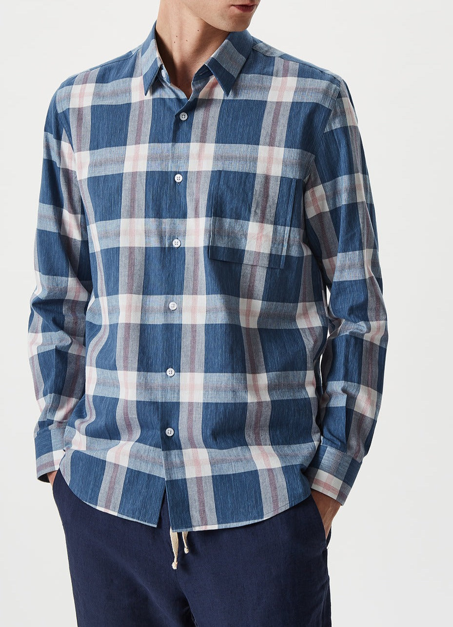 Blue Check Button-Down Shirt