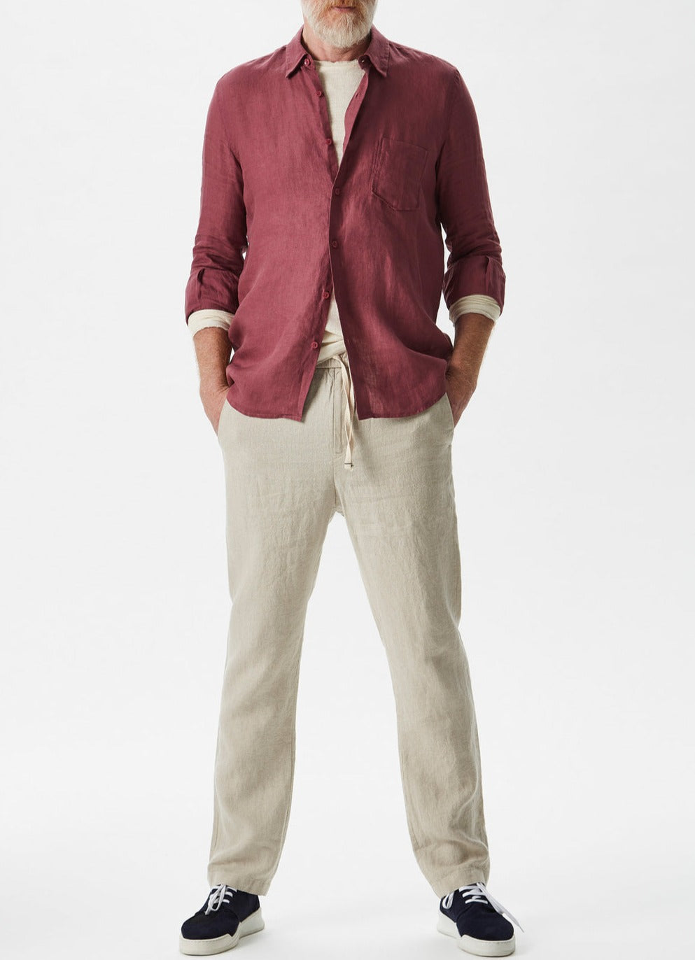 Rose And Mist Garment Dye Linen Shirt