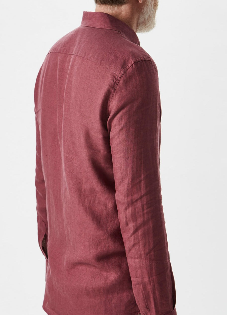 Rose And Mist Garment Dye Linen Shirt