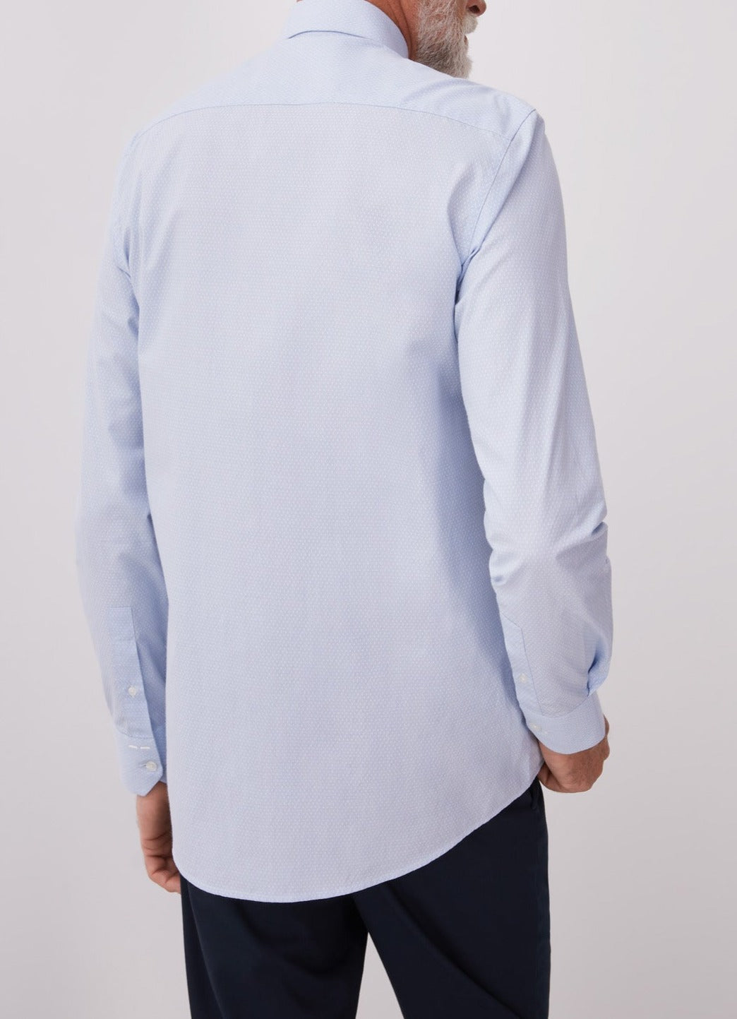 Sky Blue/White Slim Fit Tailored Cotton Shirt