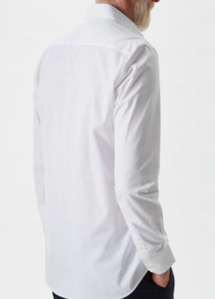 White Shirt With Embroidered Micro-Motif