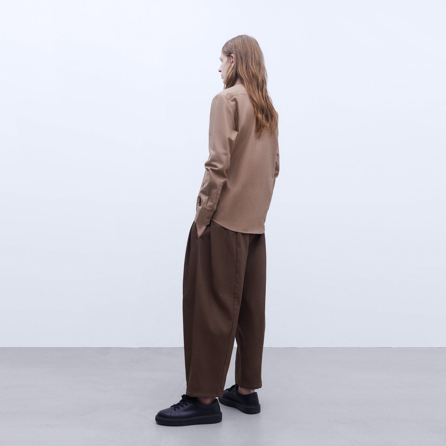 Camel Cotton Maxi-Pocket Shirt
