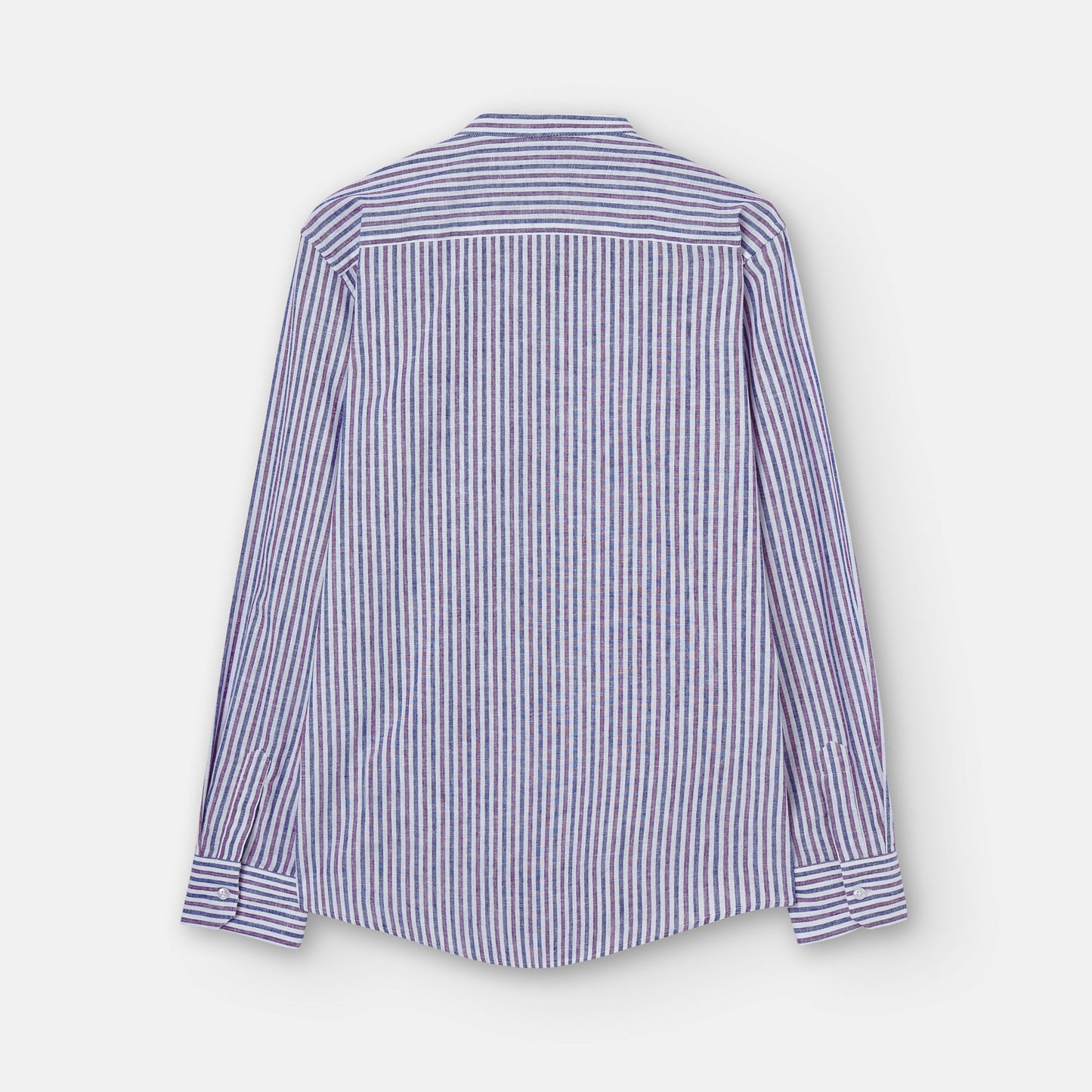 Blue/White Organic Cotton Mandarin Collar Shirt