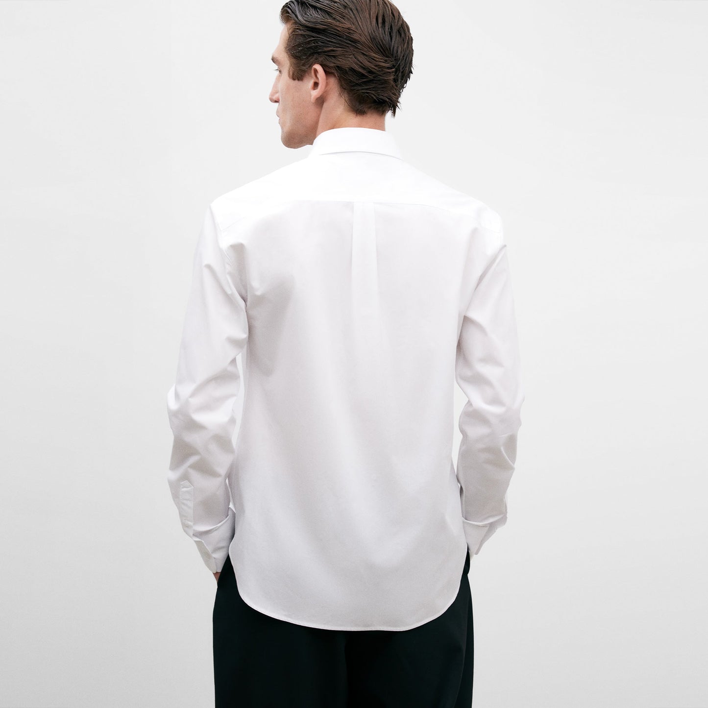 White Slim Fit Cotton Shirt
