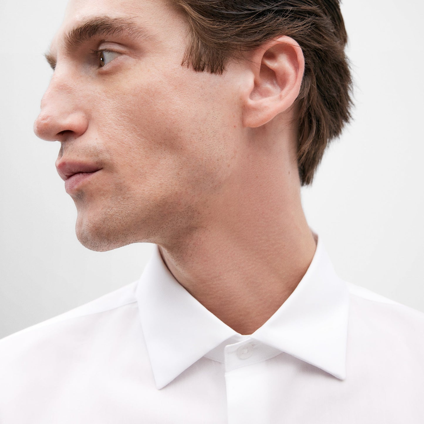 White Slim Fit Cotton Shirt