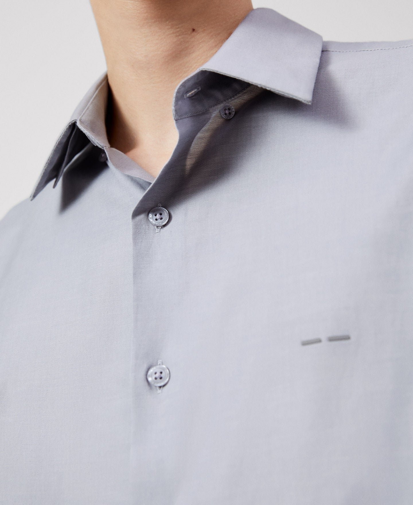 Light Grey Cotton Button-Down Shirt