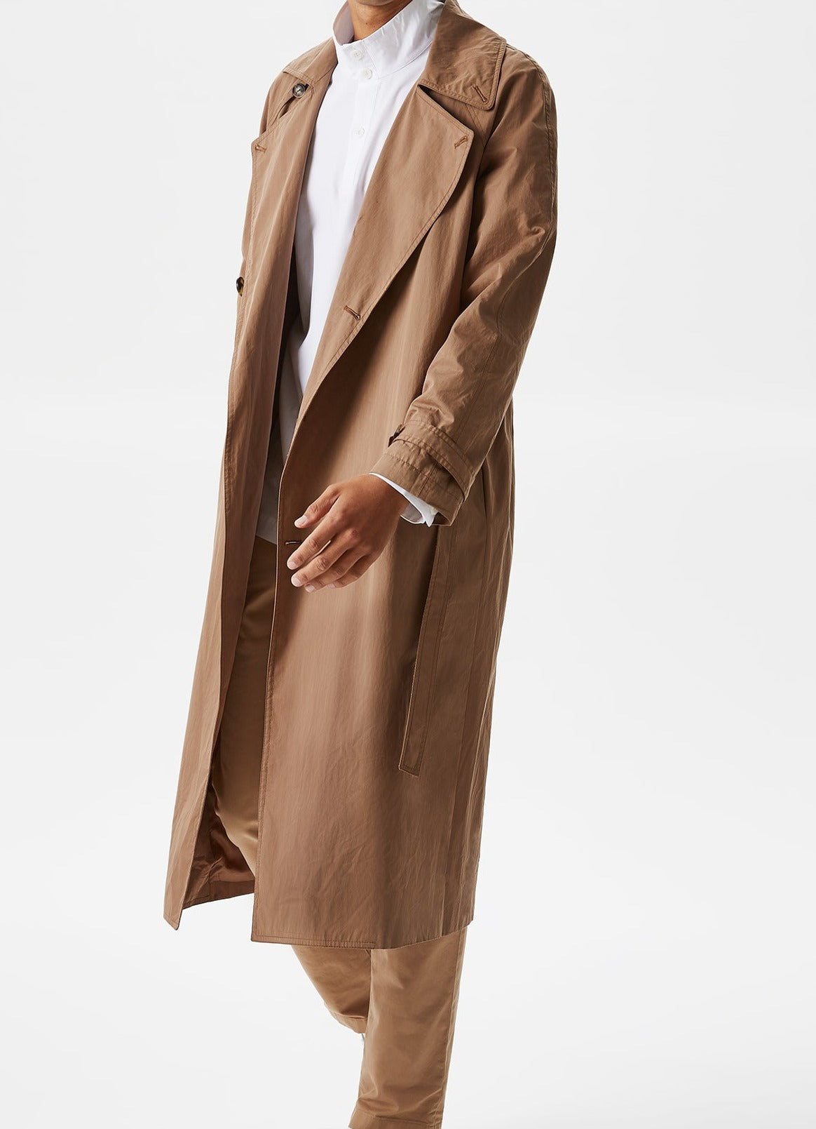 Cotton Blend Shirt With Stand Collar