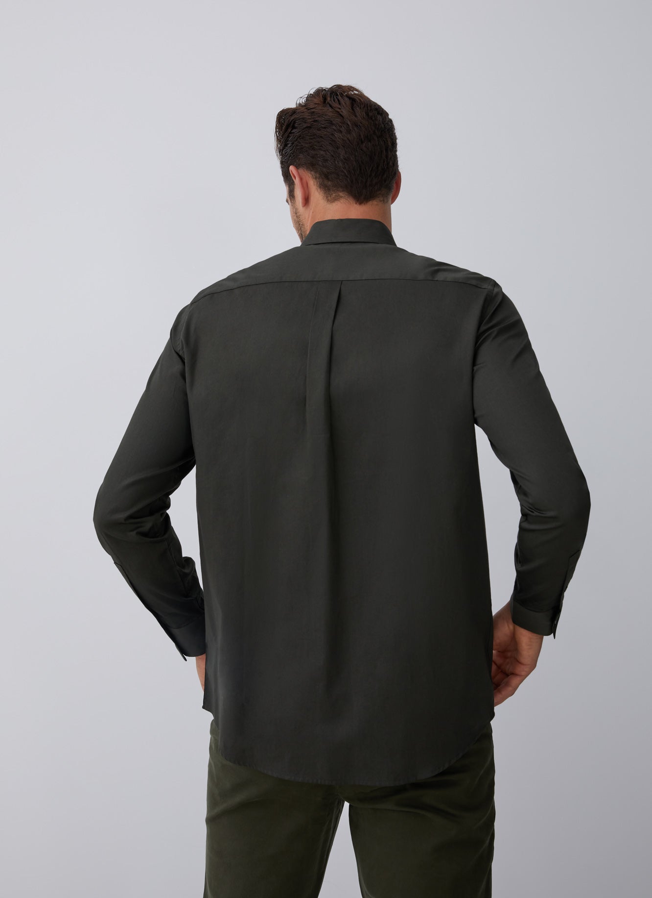 Green Cotton Shirt With Chest Pockets