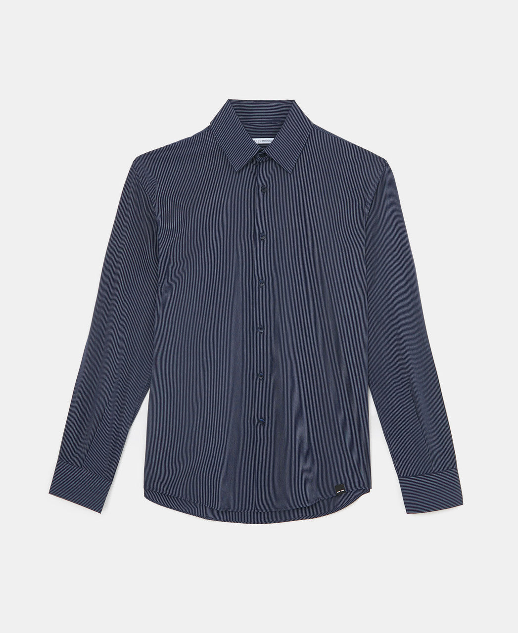 Blue Stripe Striped Shirt With Shirt Collar