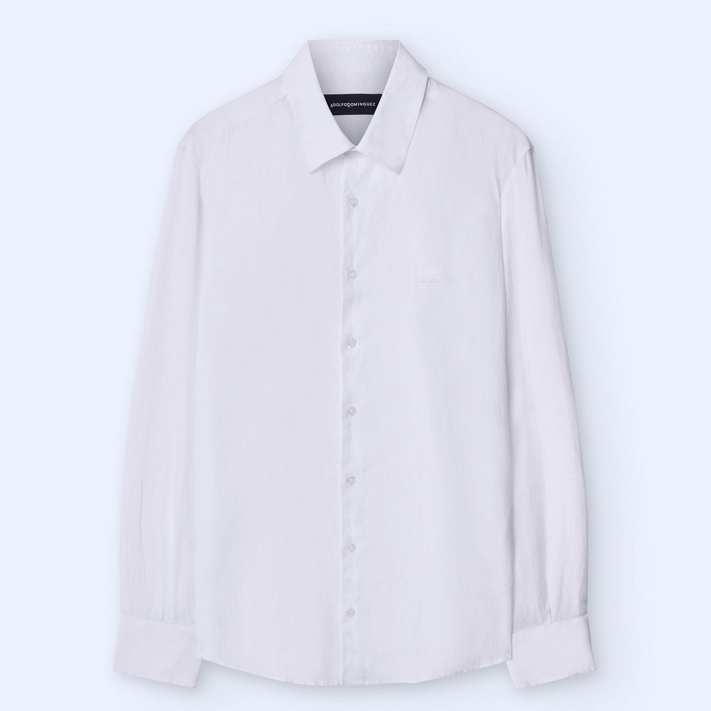 Linen Lapel Collar Shirt - Pure White