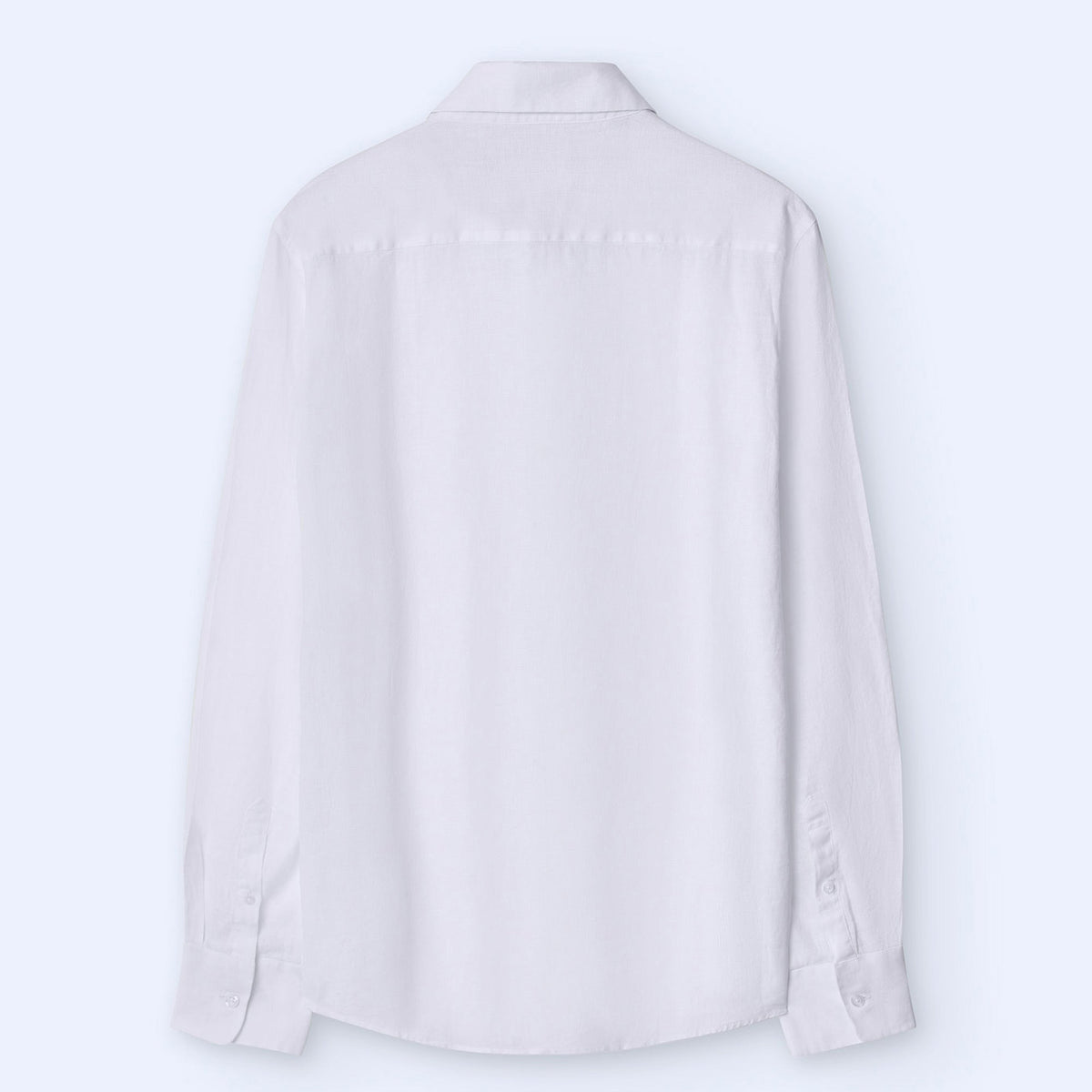 Linen Lapel Collar Shirt - Pure White