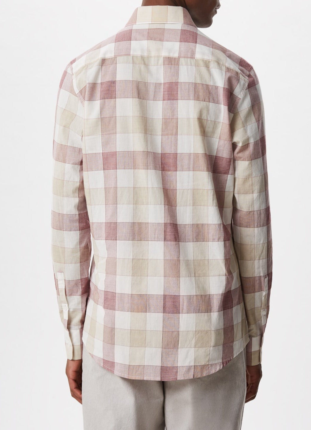 Pink Check Checked Shirt With Hidden Button