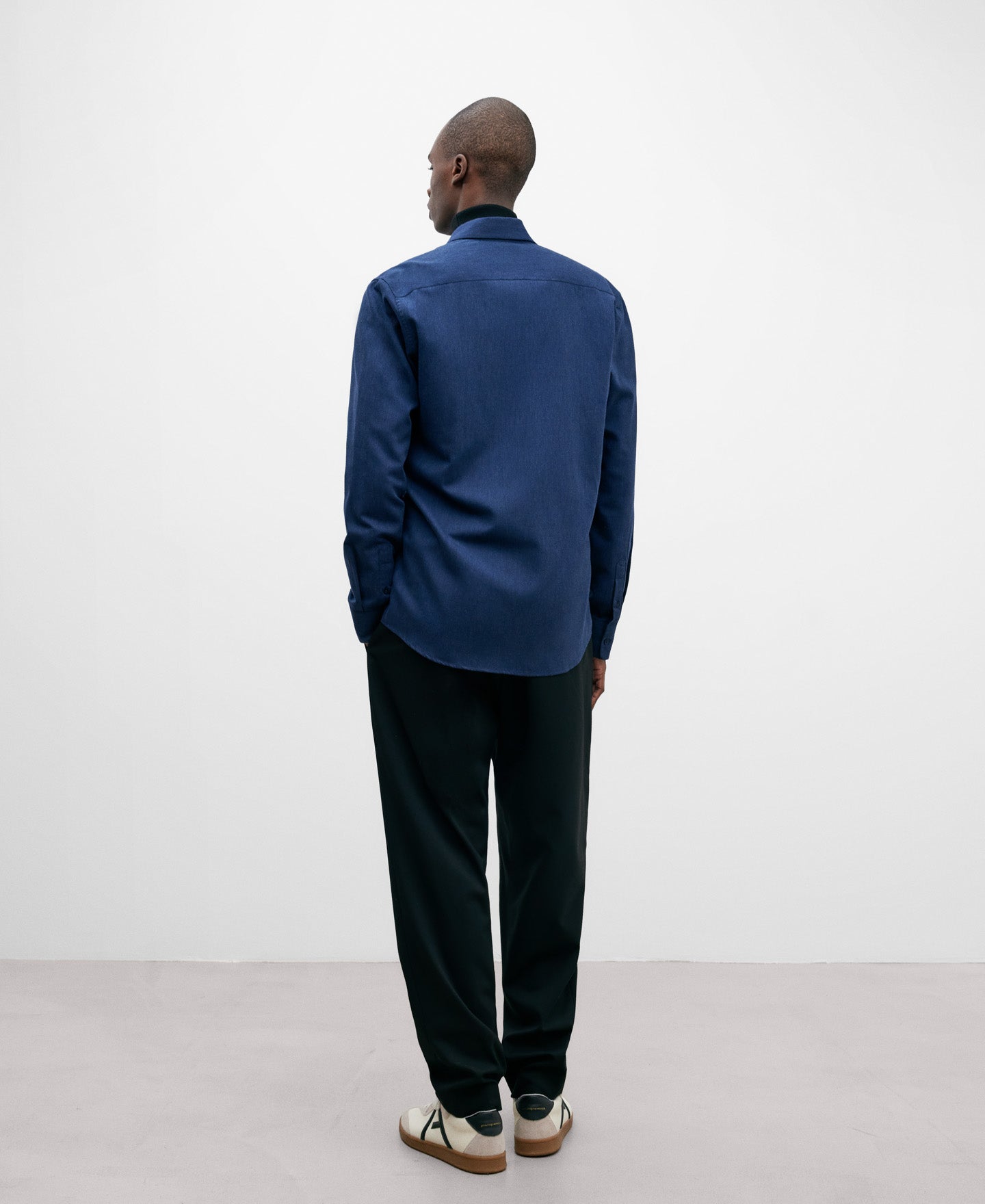 Navy Blue Cotton Shirt For Men