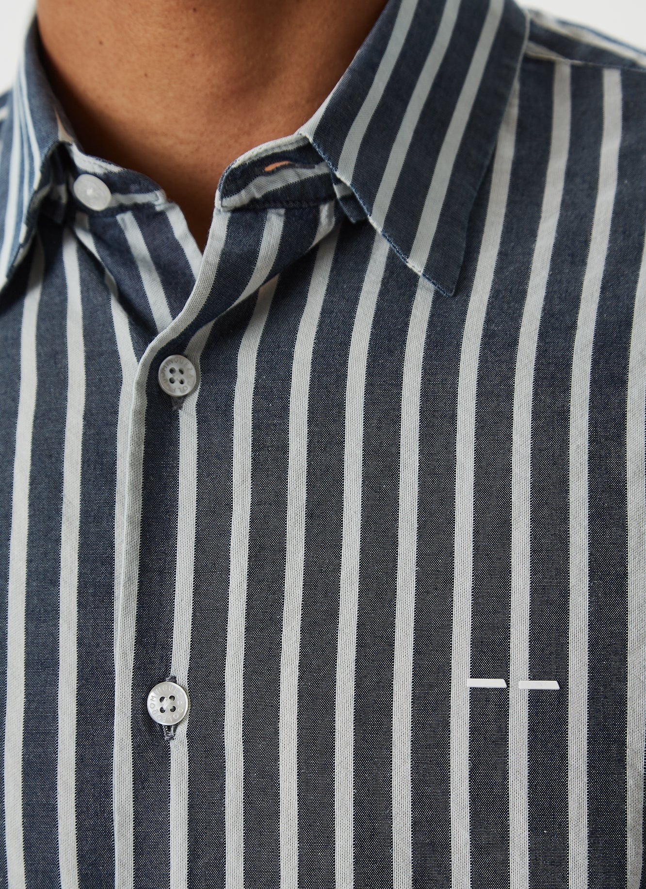 Blue/White Slim Fit Shirt With Striped Design