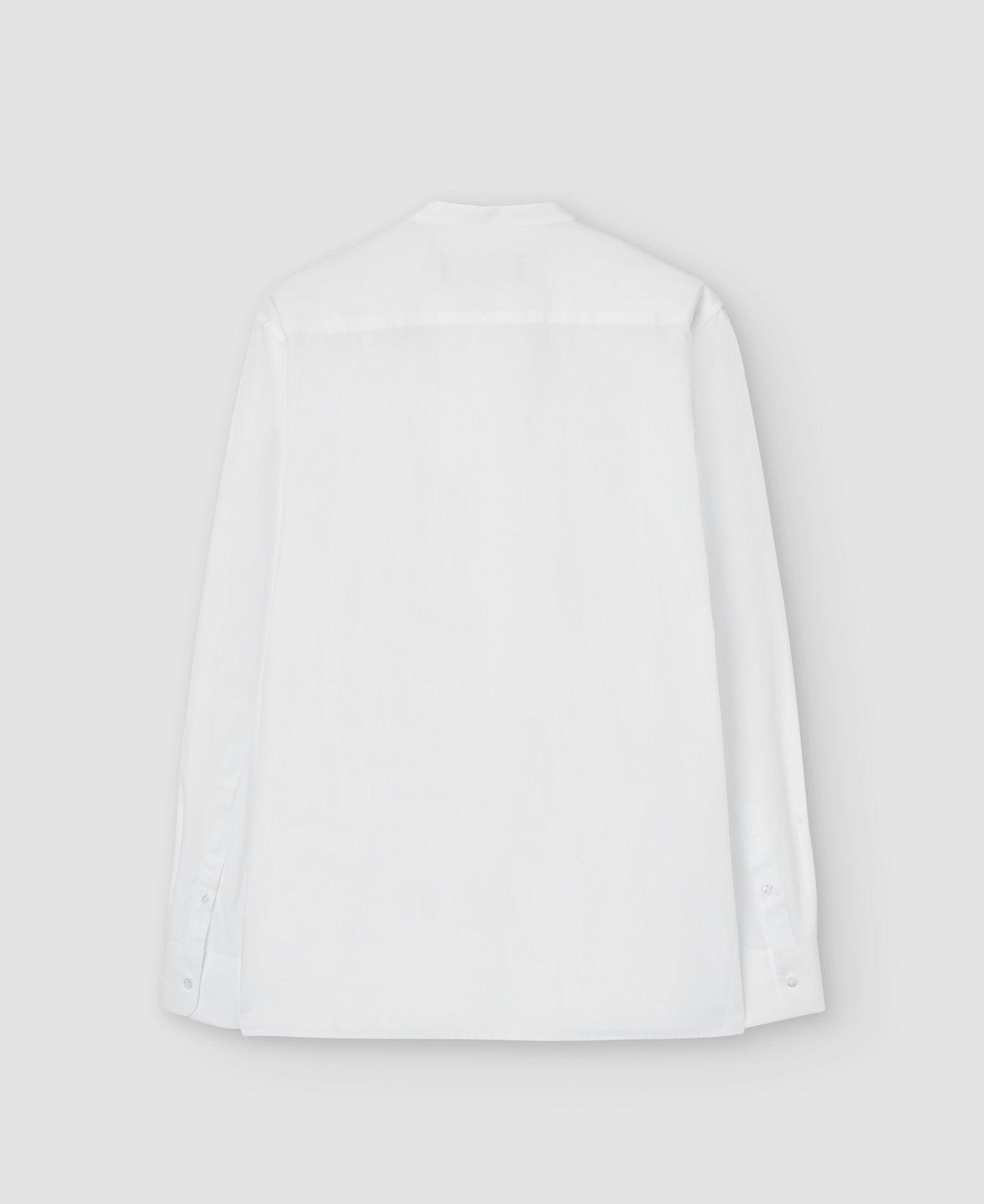 White Mandarin Collar Organic Cotton Shirt