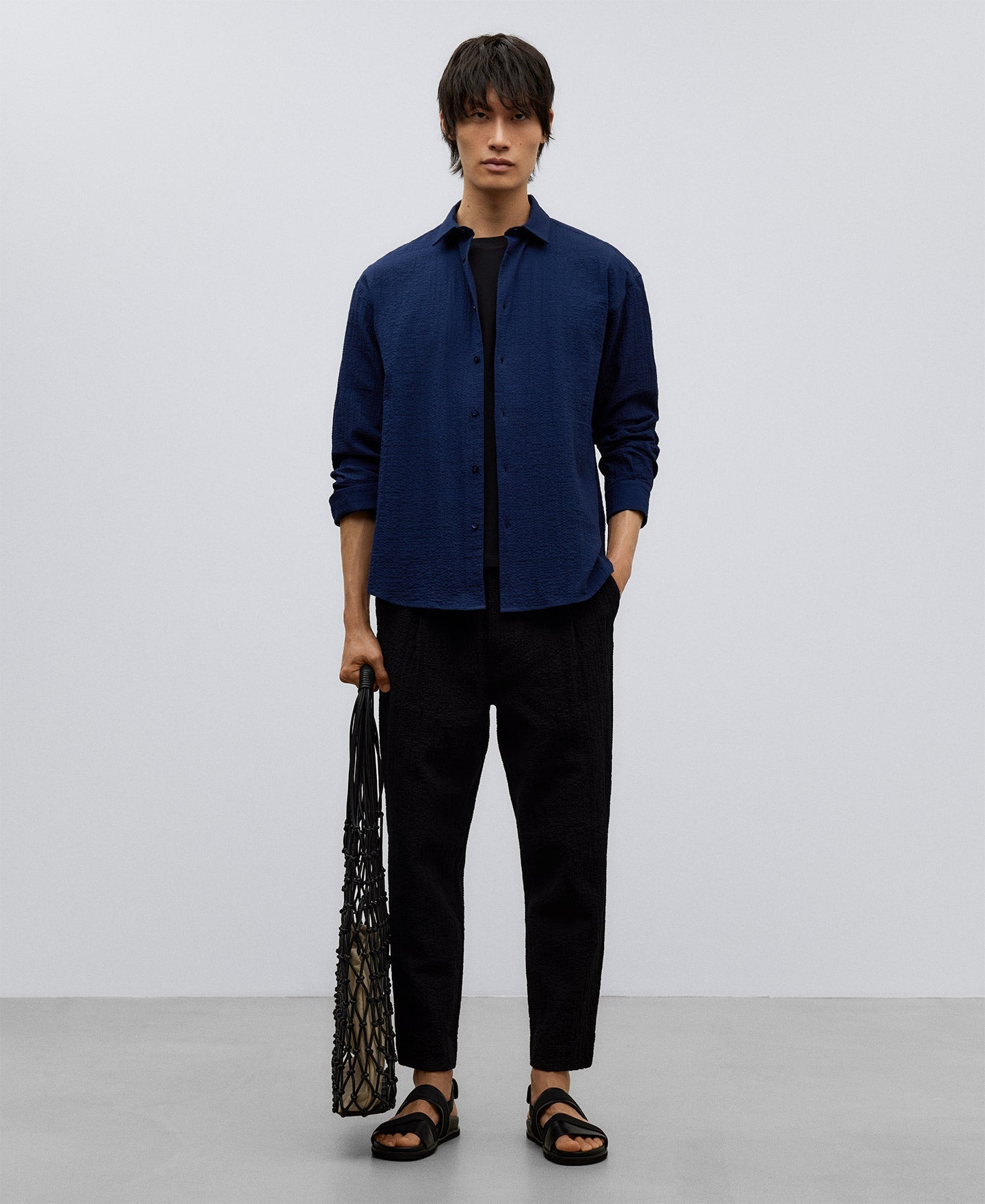 Navy Blue Cotton Shirt