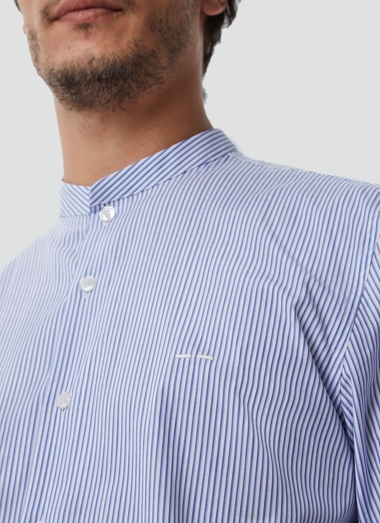 Slim Fit Shirt With Stand Collar