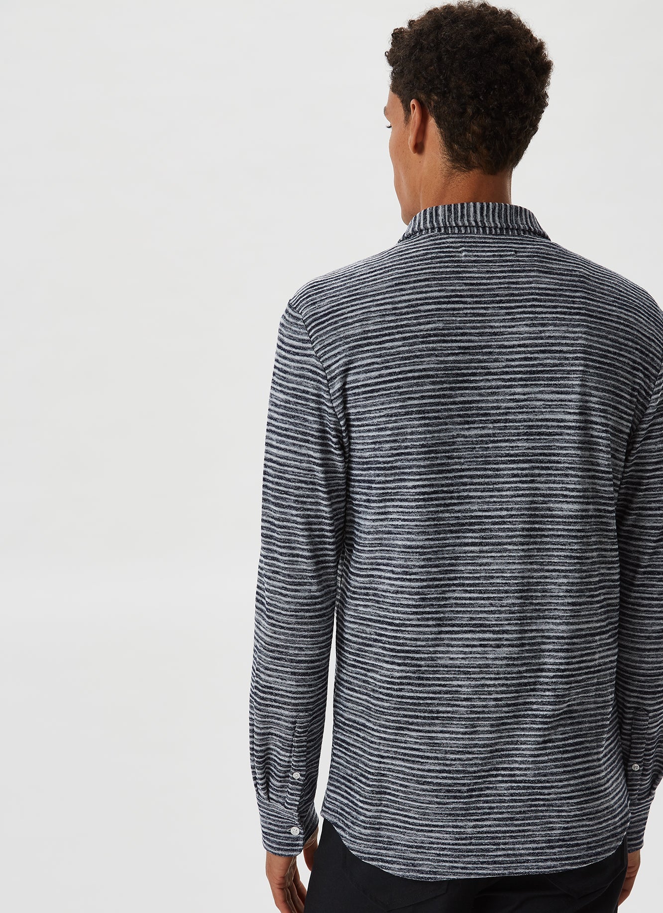 Long Sleeve Knitted Stripe Shirt