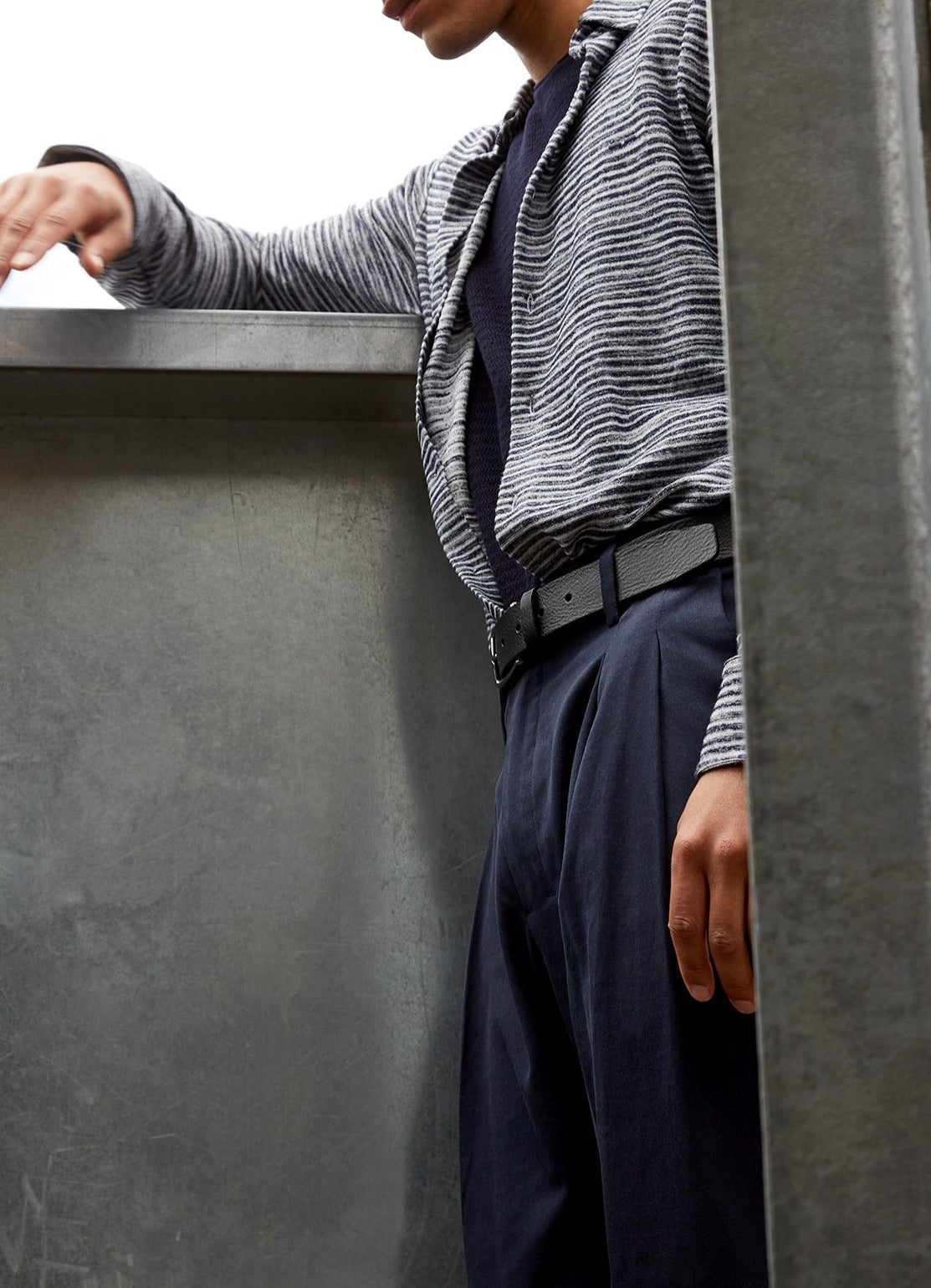 Long Sleeve Knitted Stripe Shirt