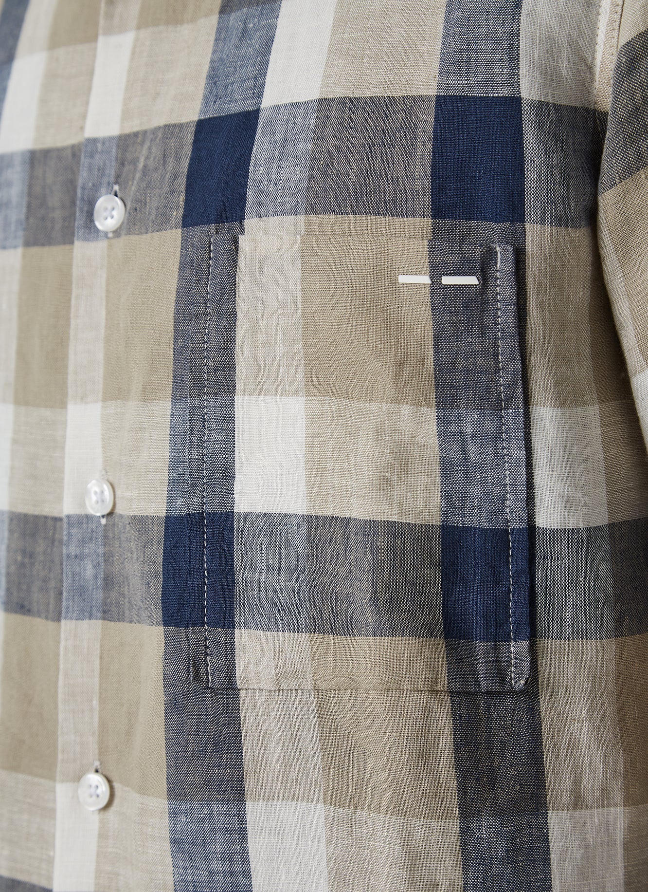 Linen Checkered Button-Down Shirt