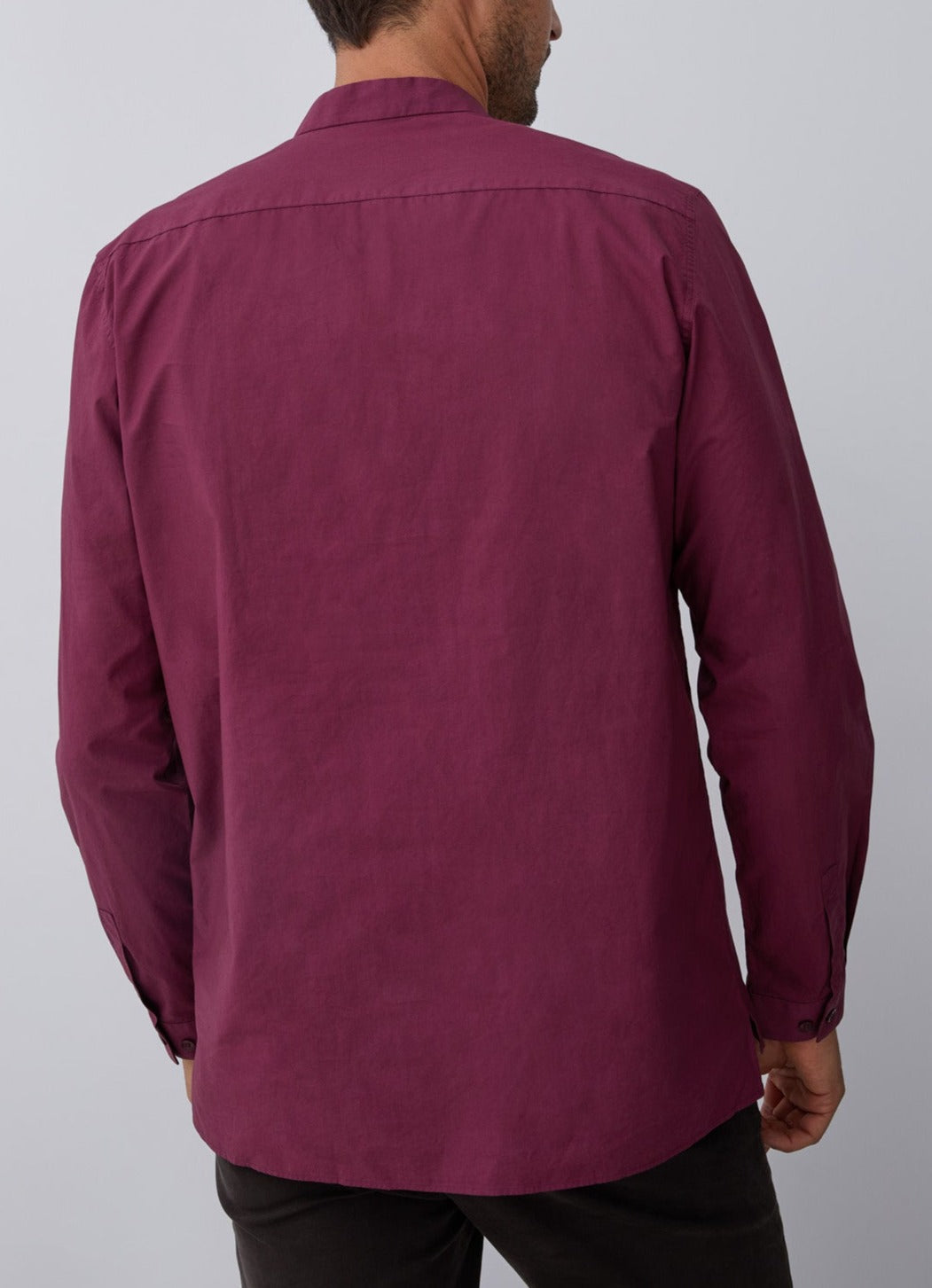 Red Mao Button Neck Shirt