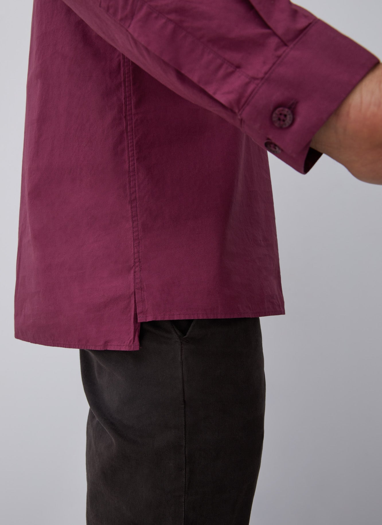 Red Mao Button Neck Shirt