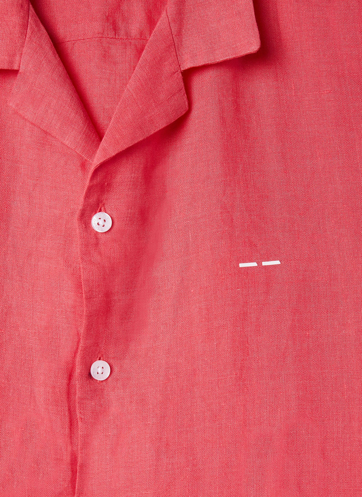 Coral Short Sleeve Linen Bowling Shirt