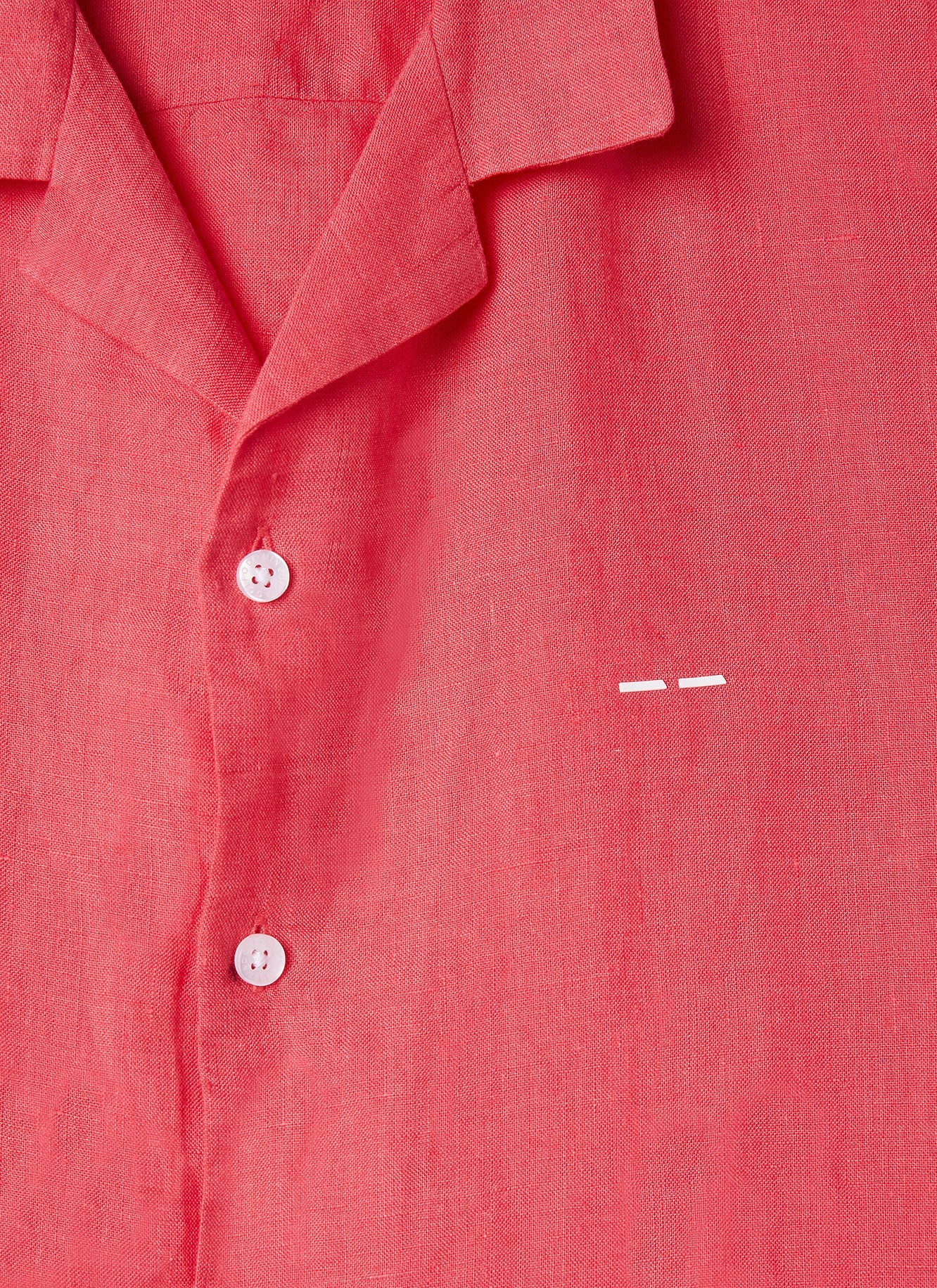 Coral Short Sleeve Linen Bowling Shirt