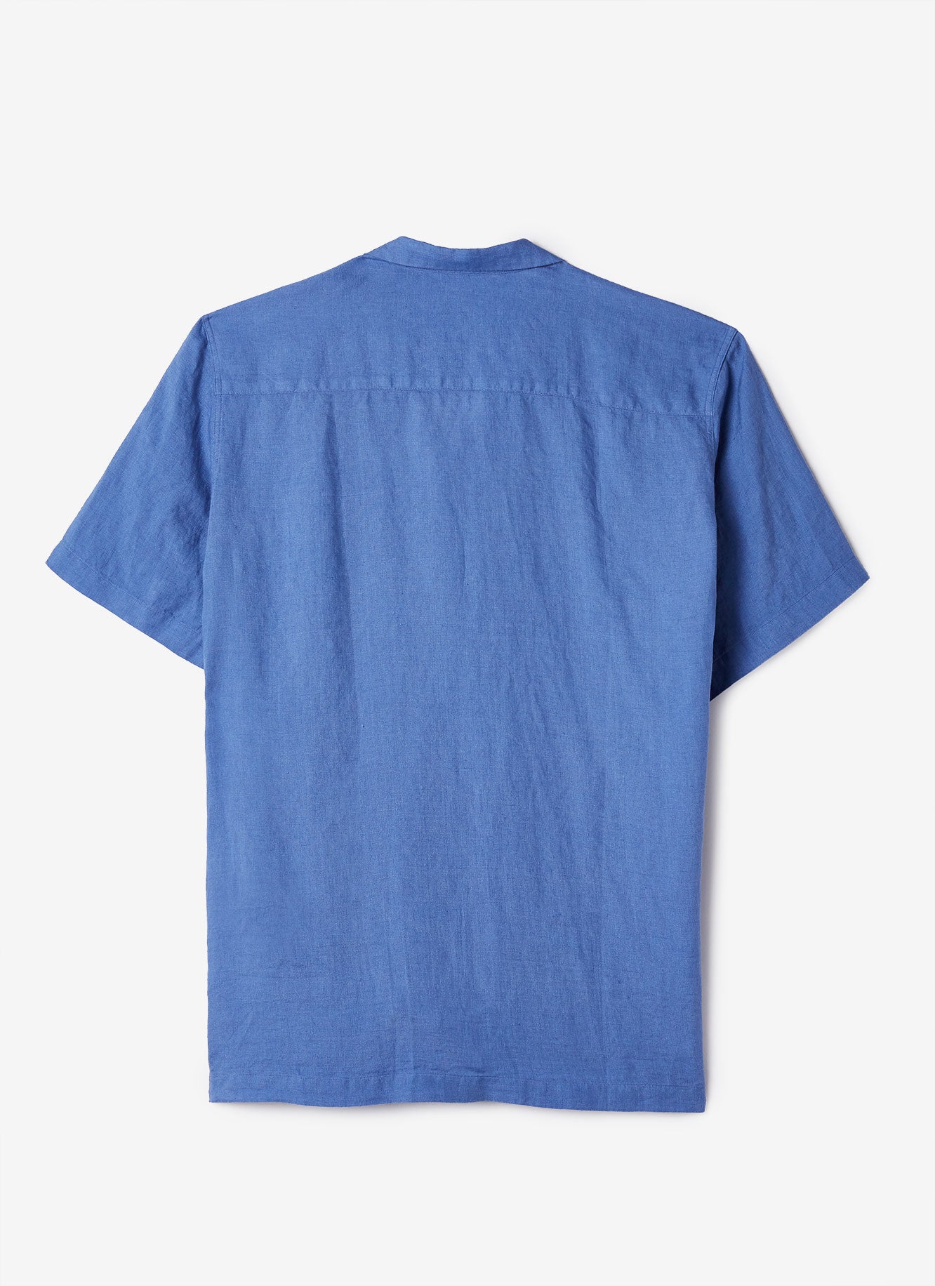 Matisse Blue Short Sleeve Linen Bowling Shirt