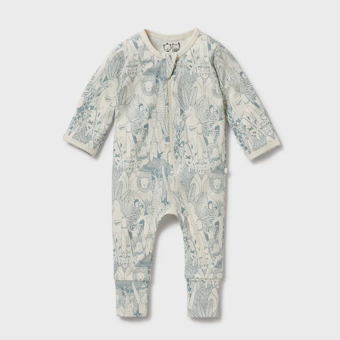 Hello Friends Organic Zipsuit with Feet