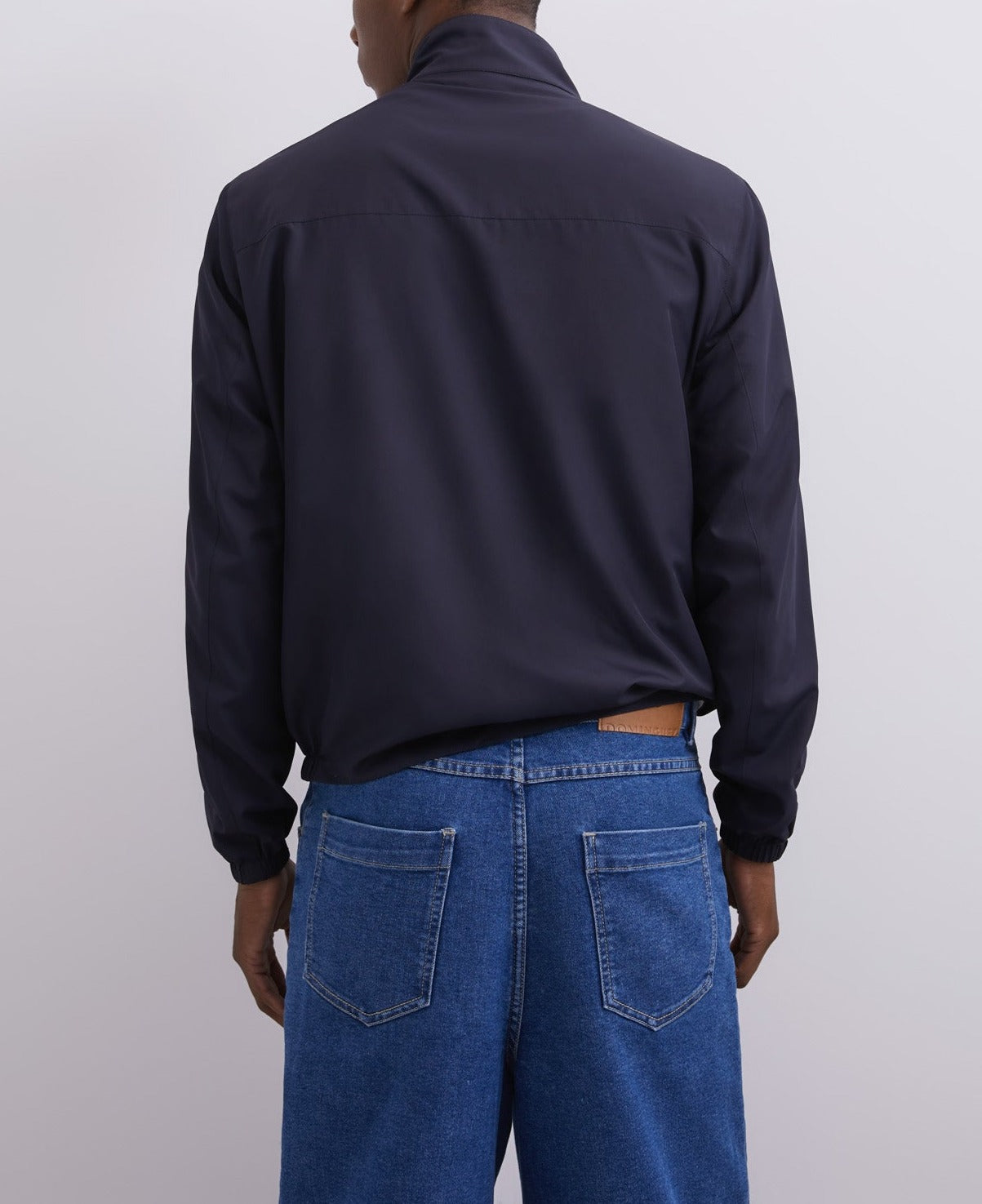 Blue/White Reversible Jacket With Mandarin Collar