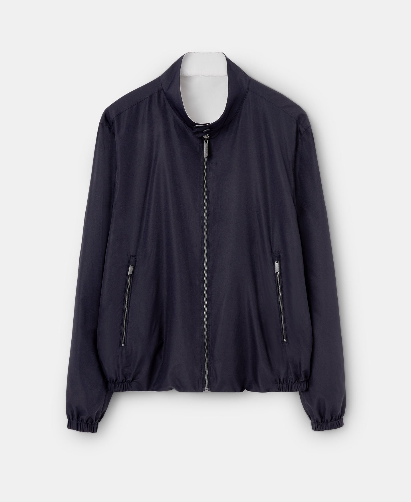 Blue/White Reversible Jacket With Mandarin Collar