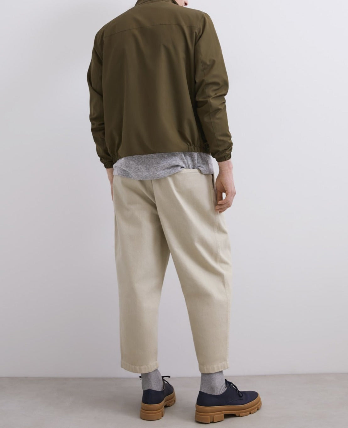 Camel Reversible Jacket With Mandarin Collar