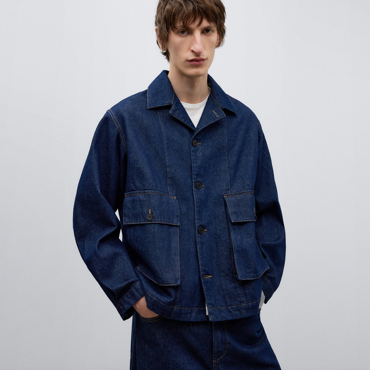 Denim Blue Cotton Denim Jacket