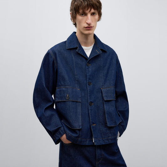 Denim Blue Cotton Denim Jacket