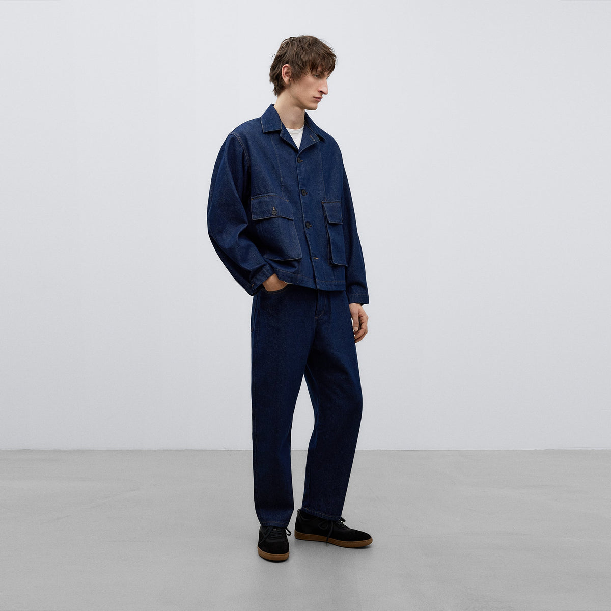 Denim Blue Cotton Denim Jacket