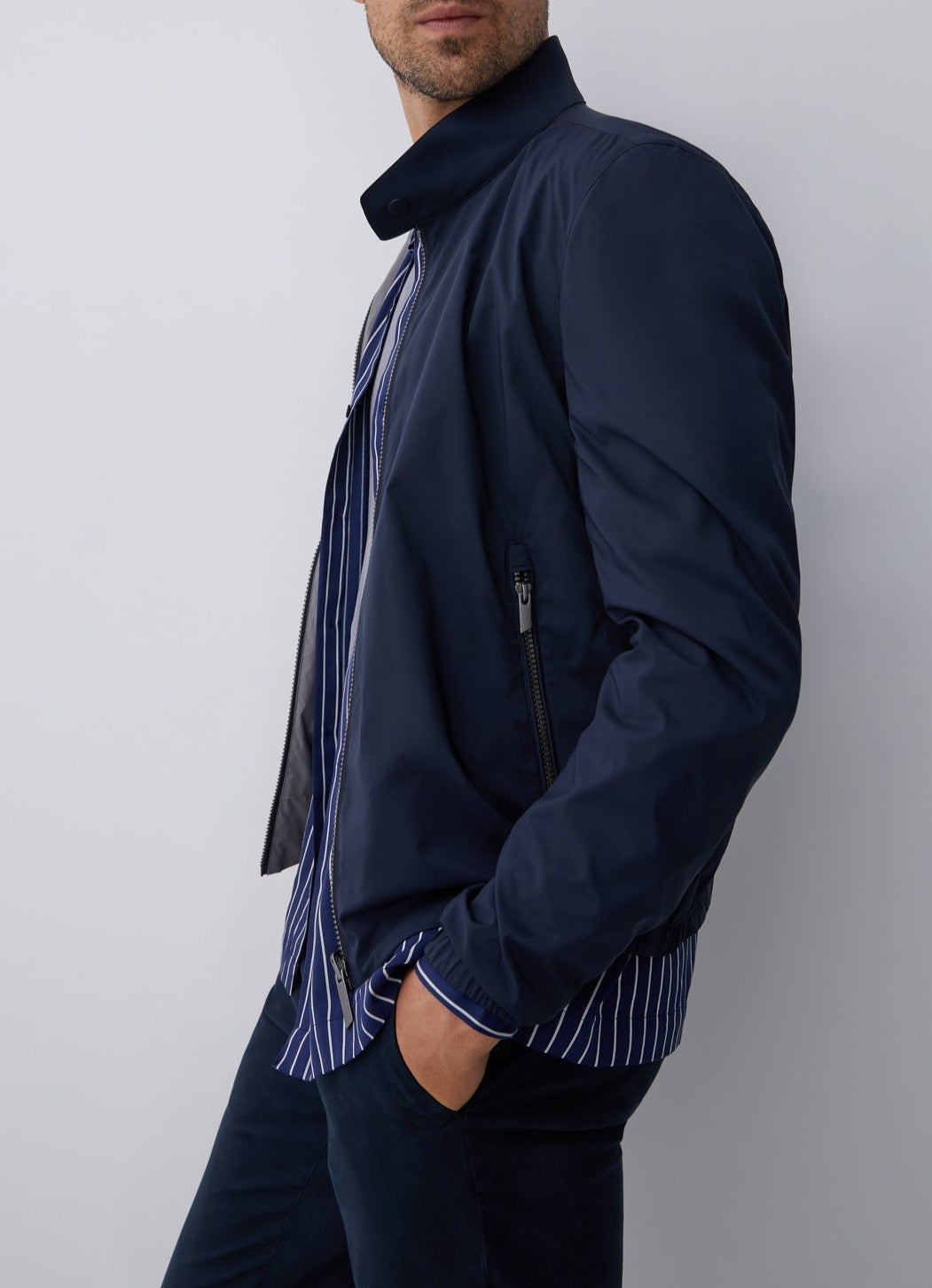 Blue Reversible Nylon Jacket